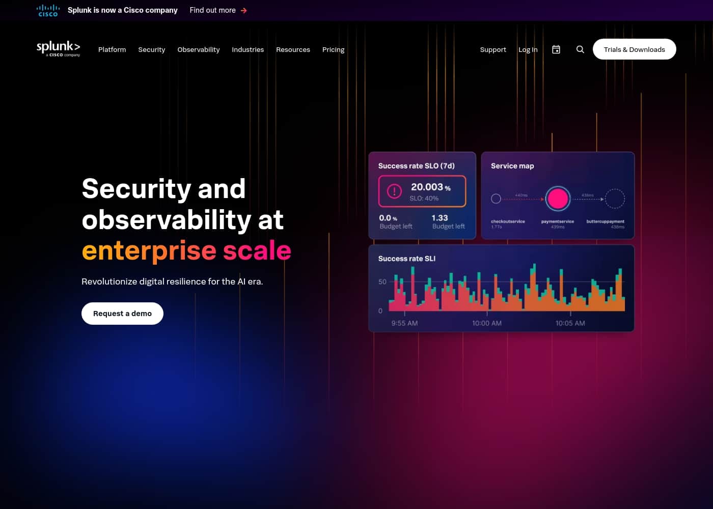 Splunk homepage screenshot