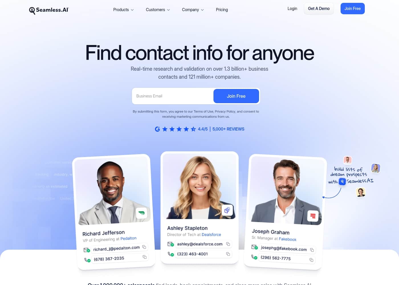 SeamlessAI homepage screenshot