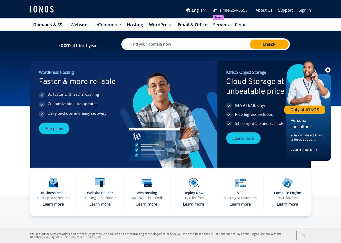 IONOS homepage screenshot