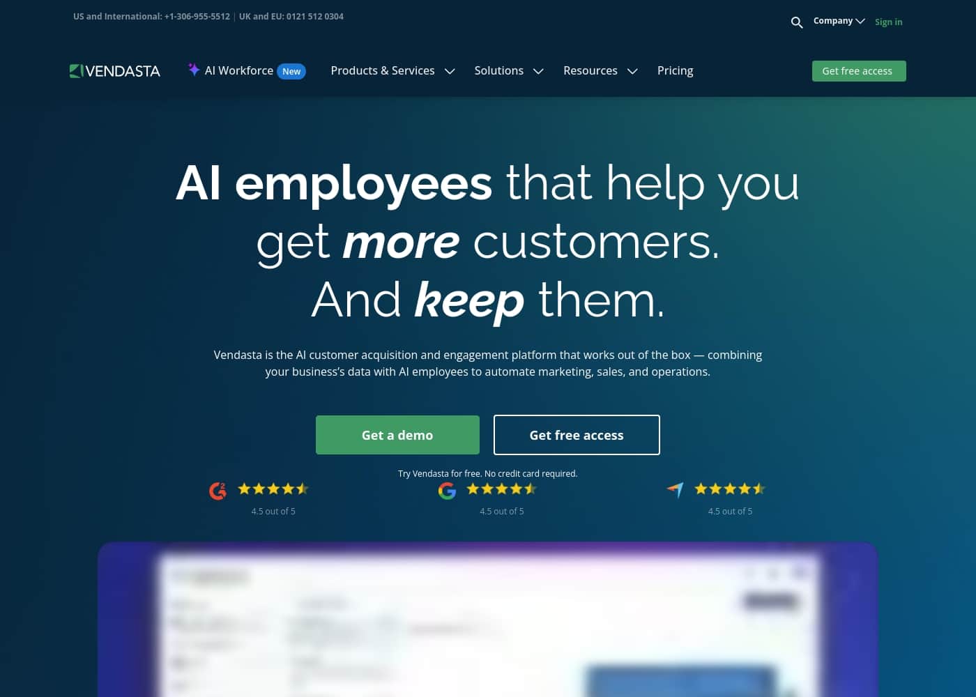 Vendasta homepage screenshot
