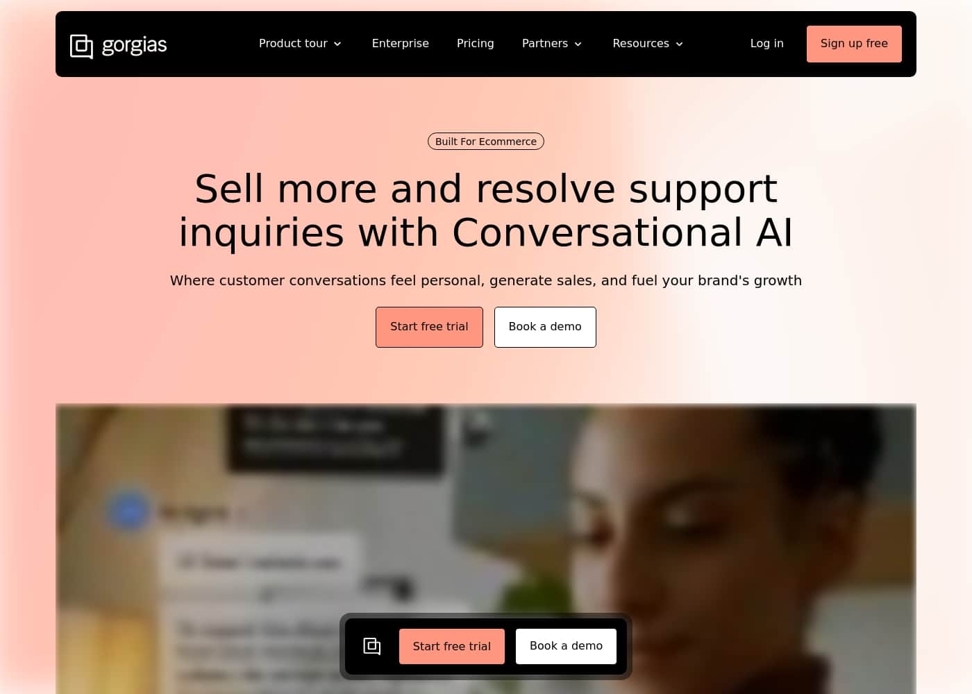 Gorgias homepage screenshot