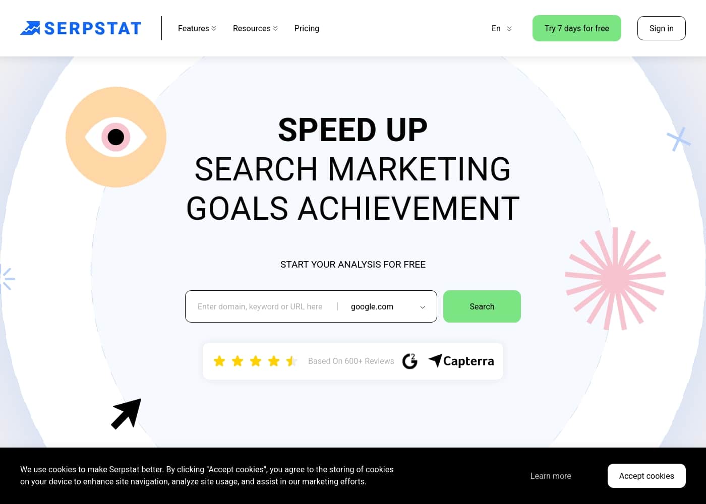 Serpstat homepage screenshot