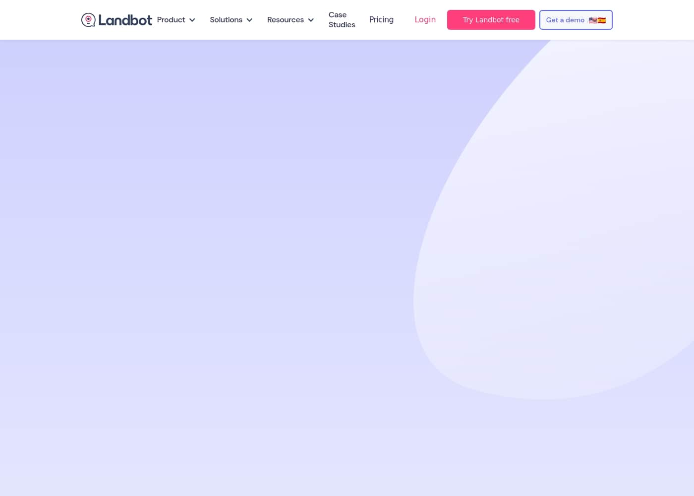 Landbot homepage screenshot