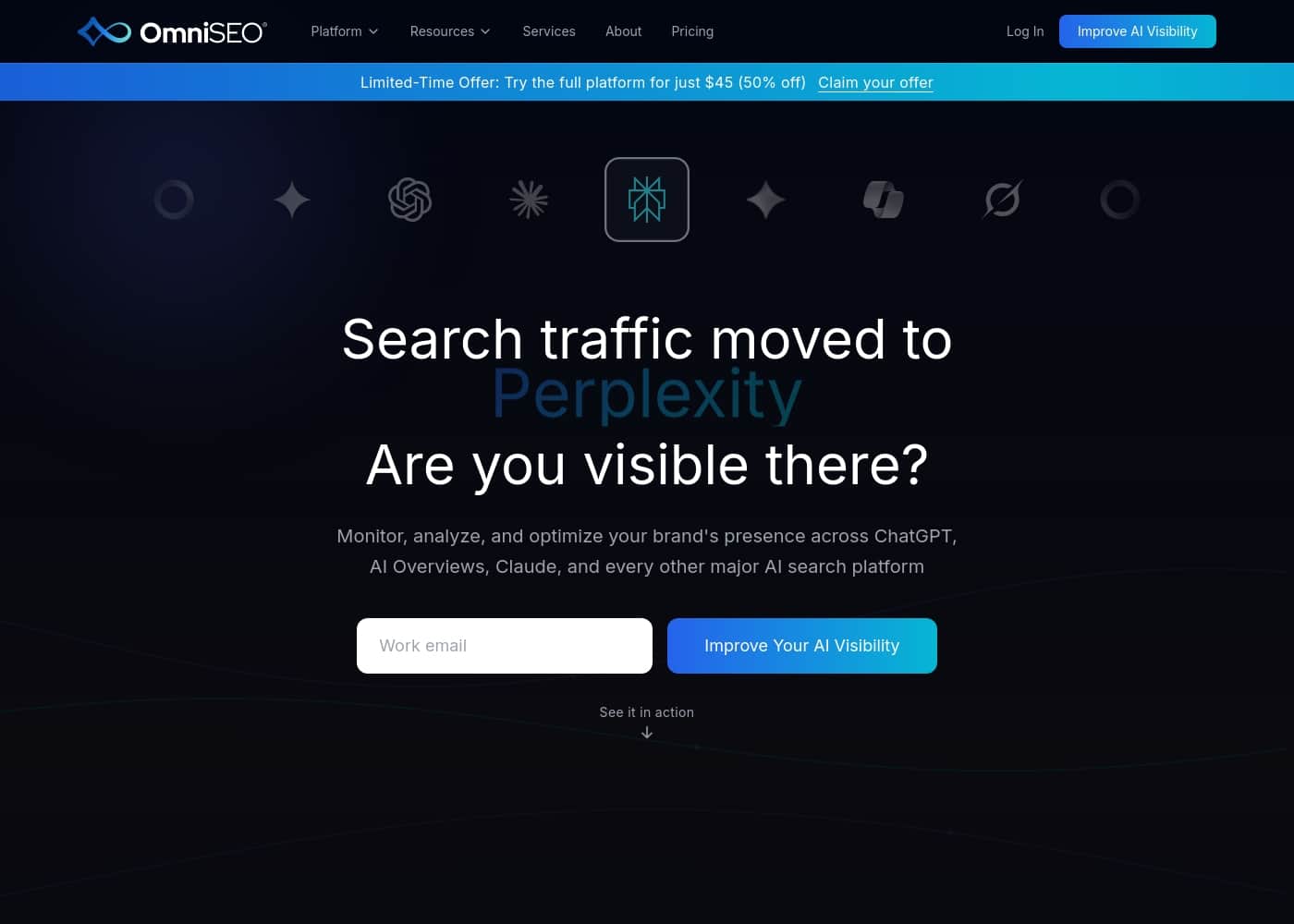 OmniSEO homepage screenshot