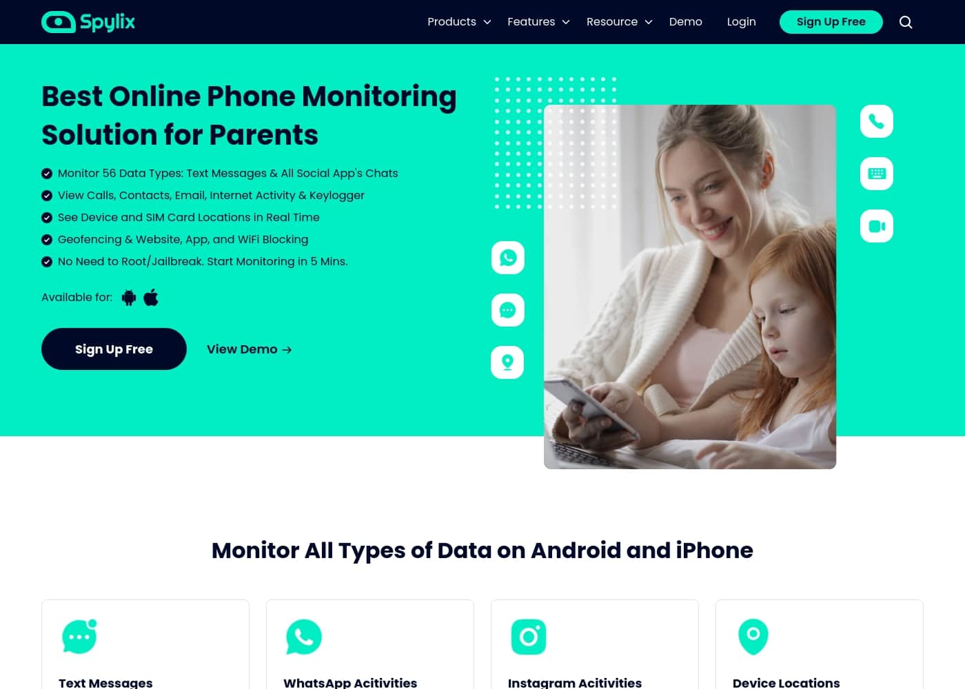 Spylix homepage screenshot