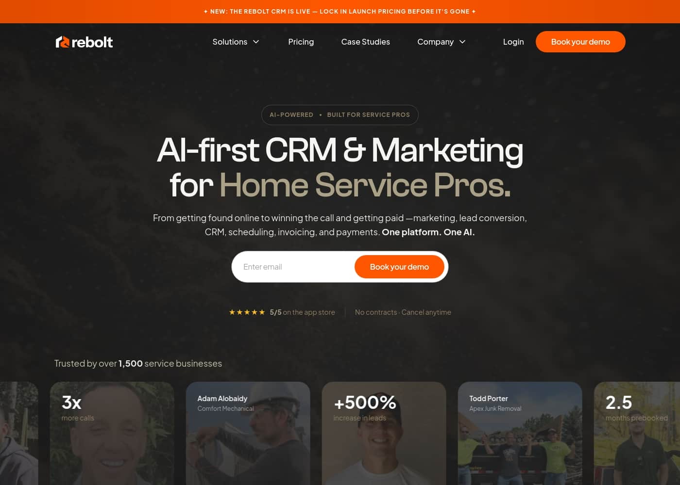 Rebolt homepage screenshot
