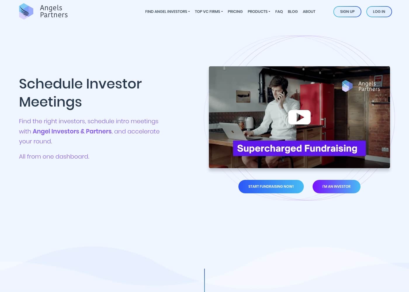 Angels Partners homepage screenshot