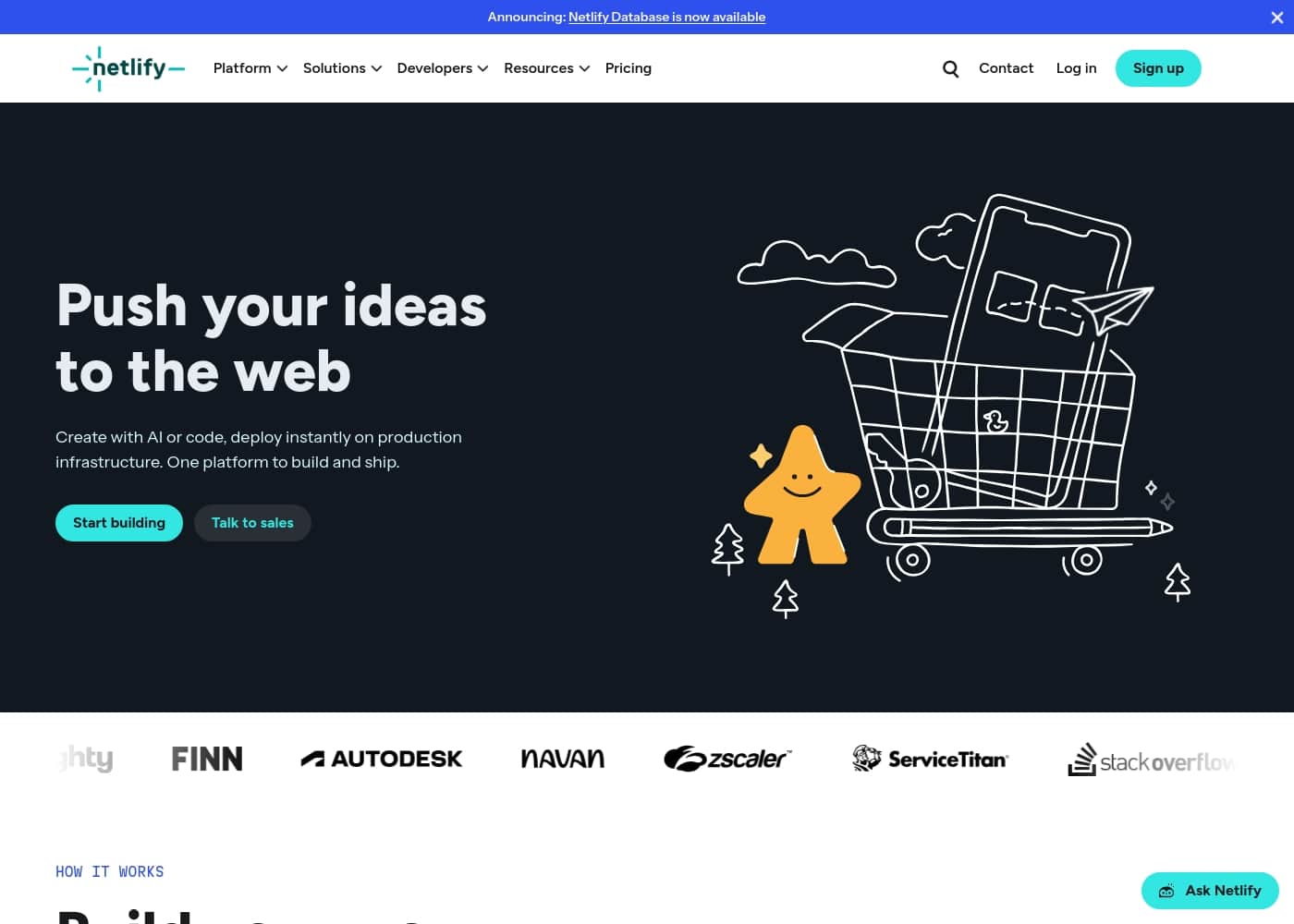 Netlify homepage screenshot