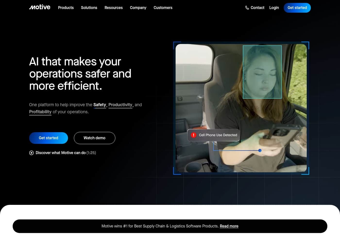 Motive homepage screenshot