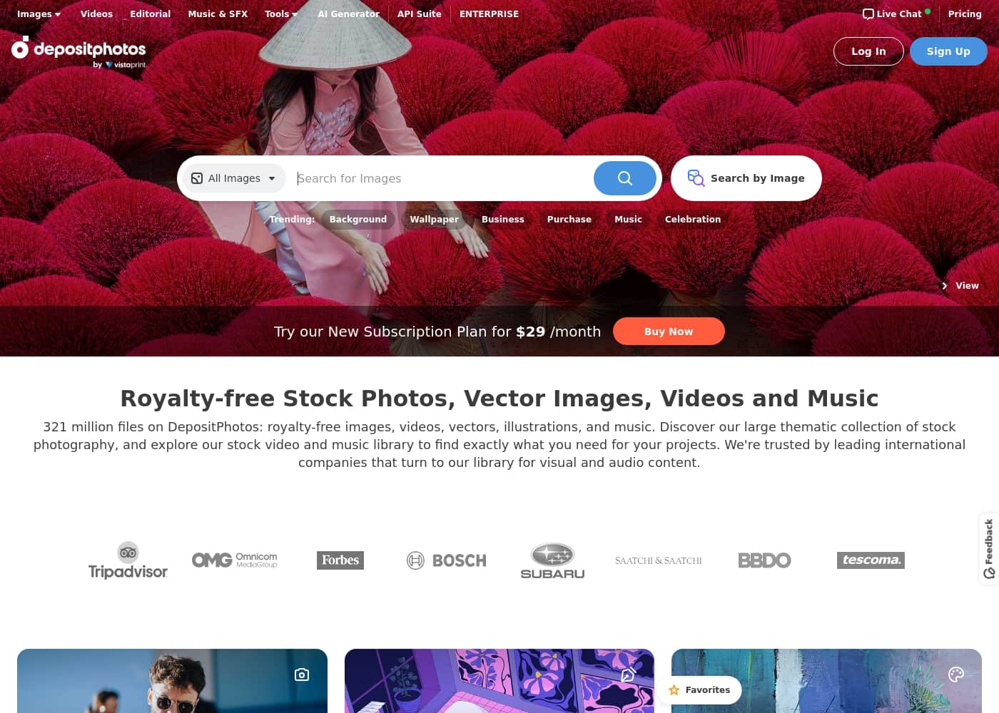 Depositphotos homepage screenshot