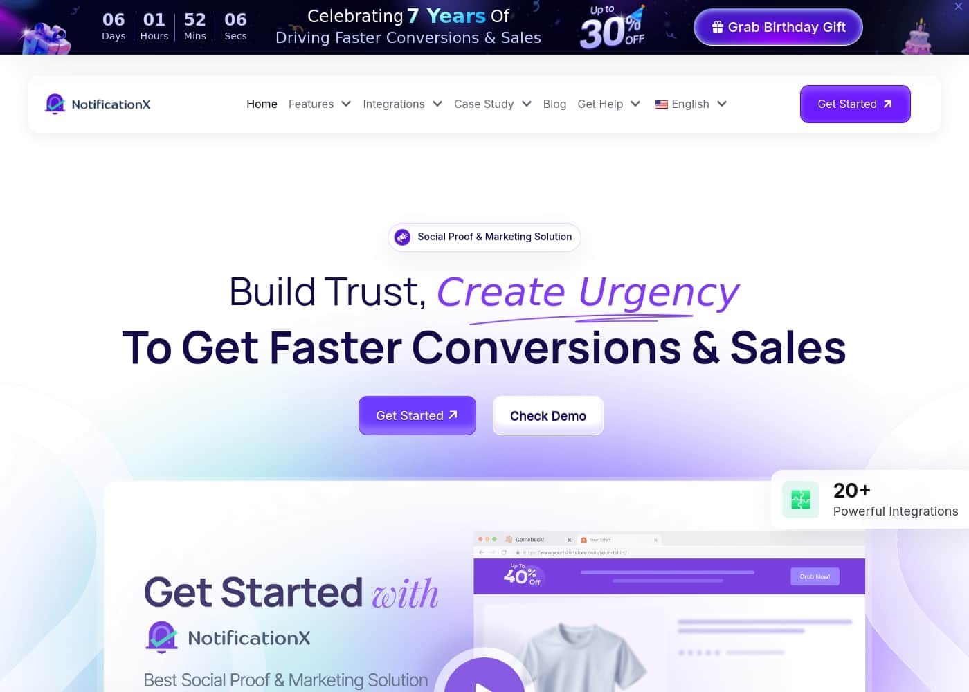 NotificationX homepage screenshot