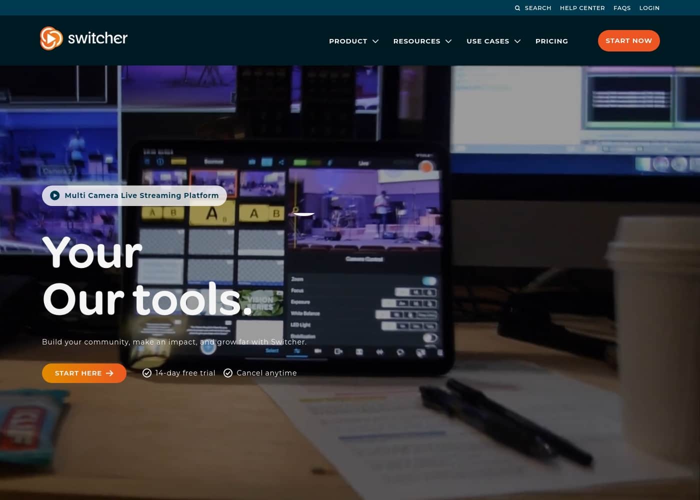 Switcher Studio homepage screenshot