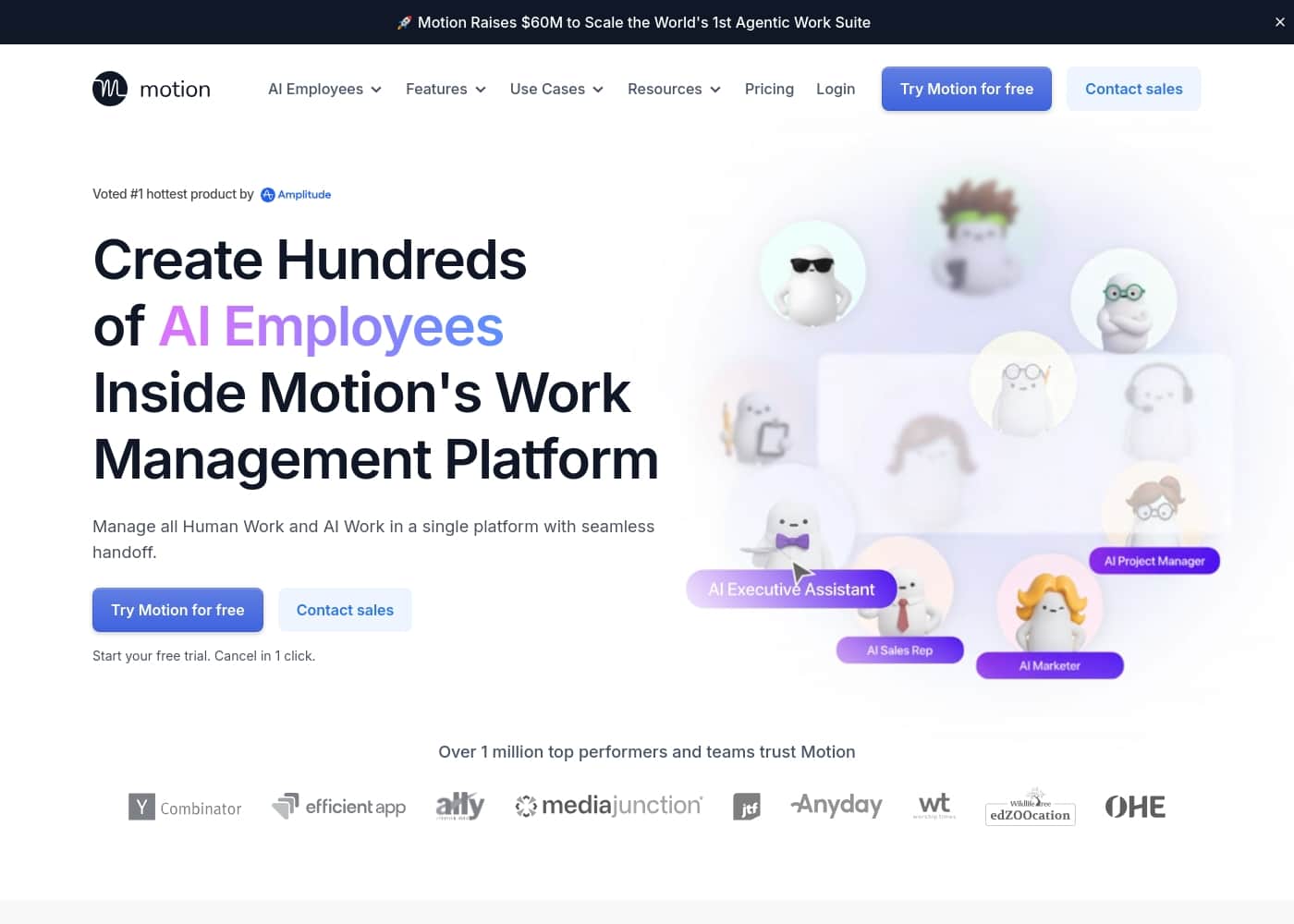 Motion homepage screenshot