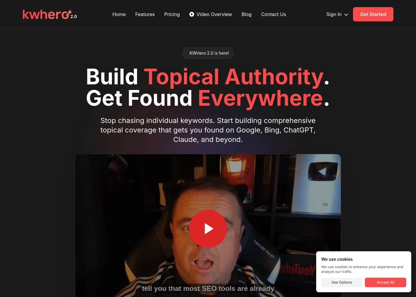 KWHero homepage screenshot