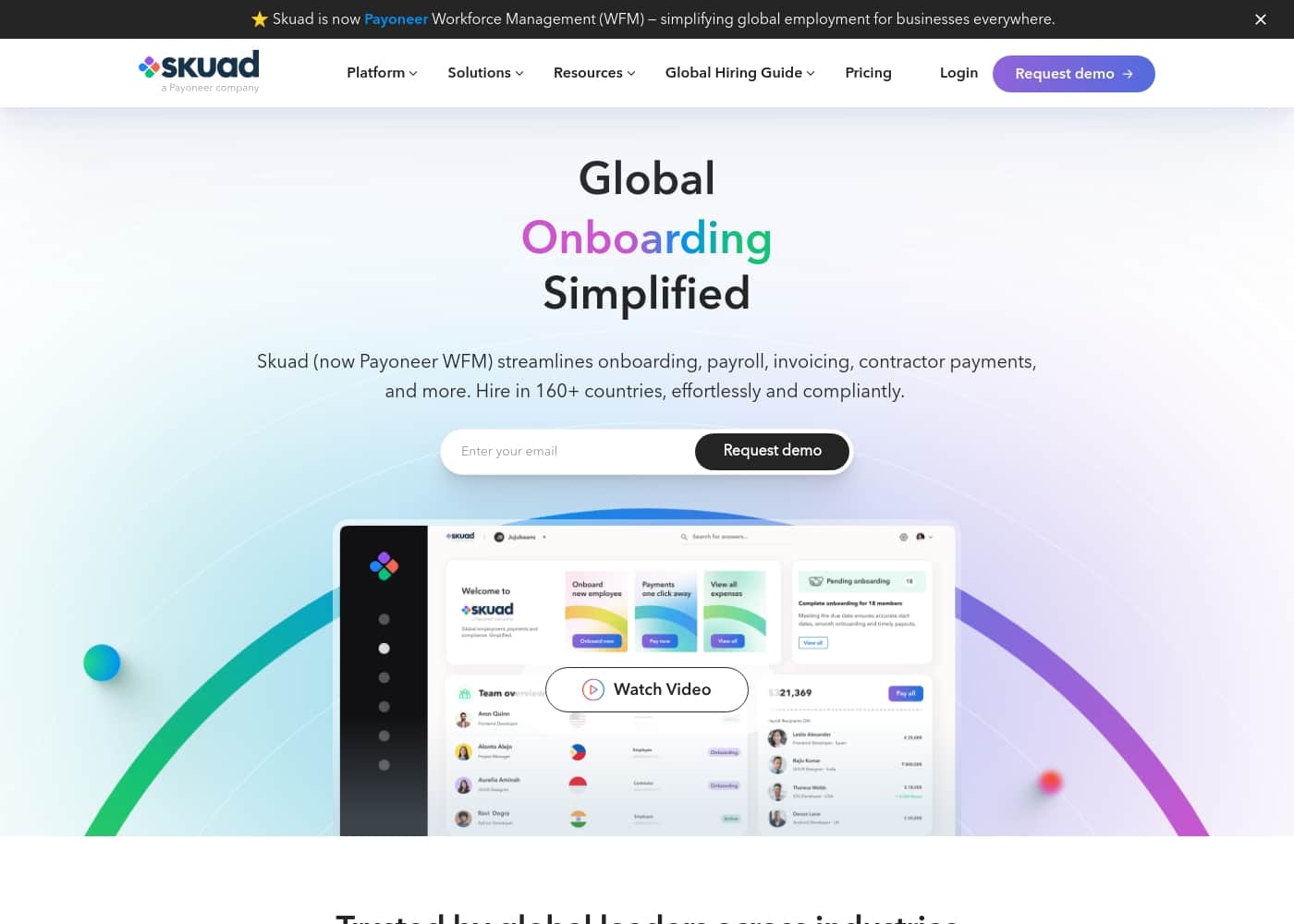 Skuad homepage screenshot