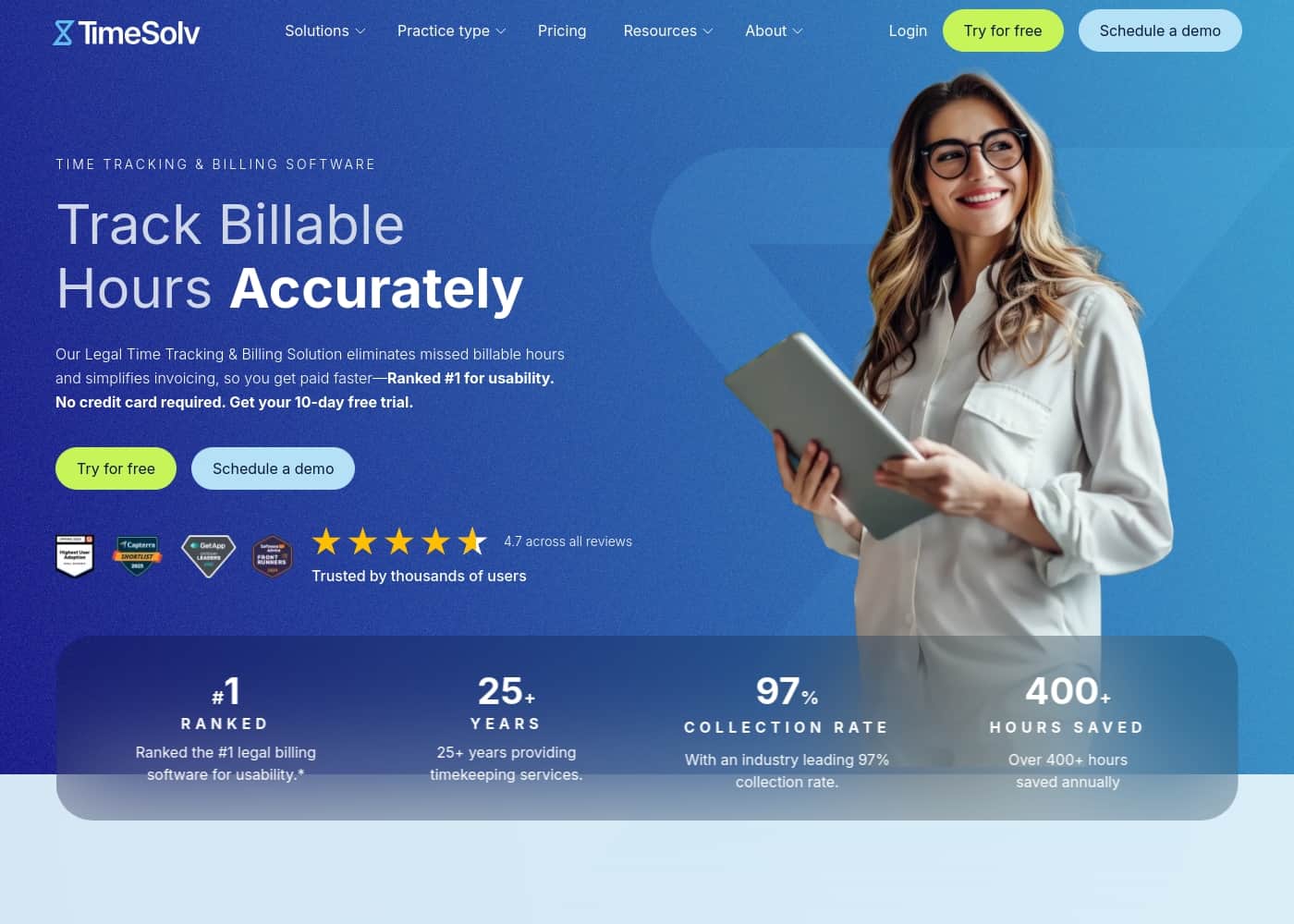TimeSolv homepage screenshot
