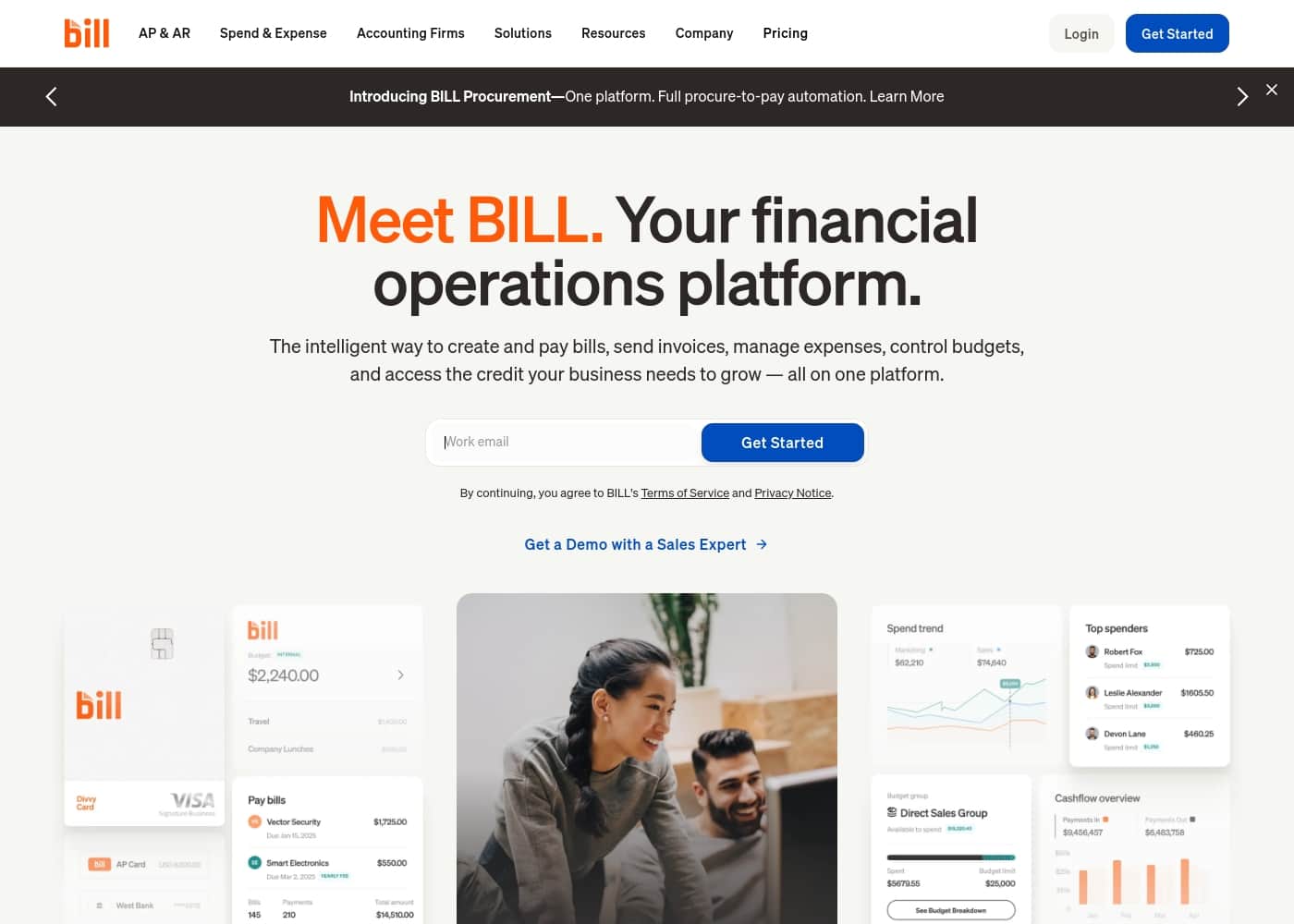 BILL homepage screenshot
