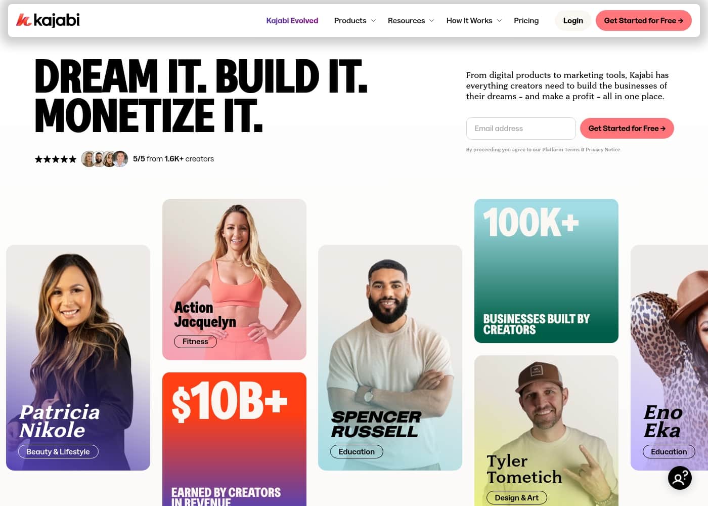 Kajabi homepage screenshot