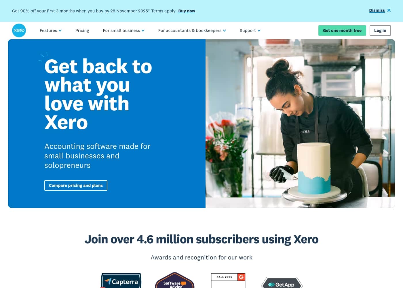 Xero homepage screenshot