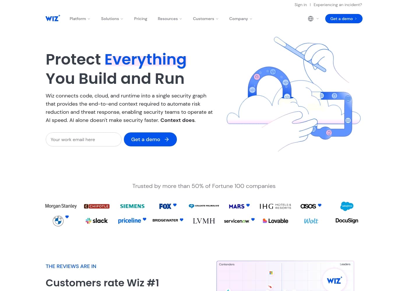 Wiz homepage screenshot
