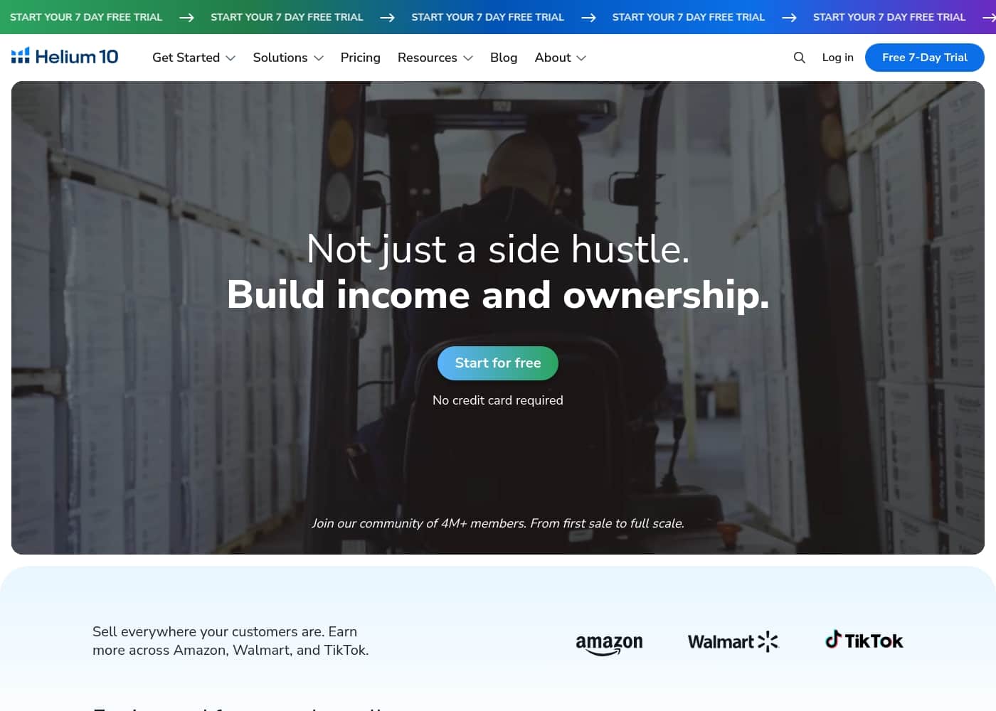 Helium 10 homepage screenshot