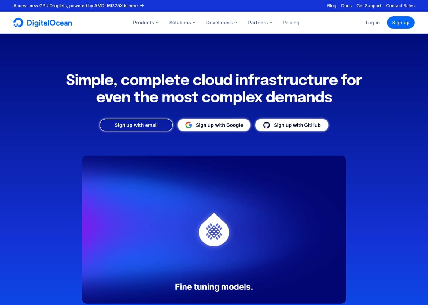 DigitalOcean homepage screenshot