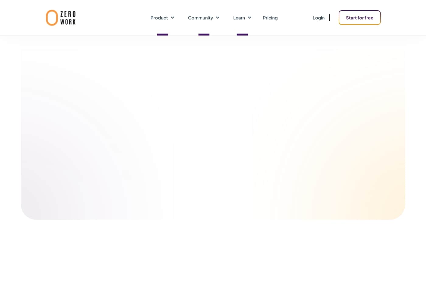 ZeroWork homepage screenshot