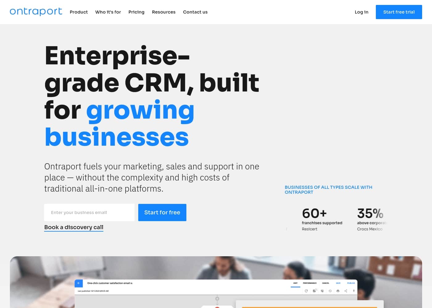 Ontraport homepage screenshot