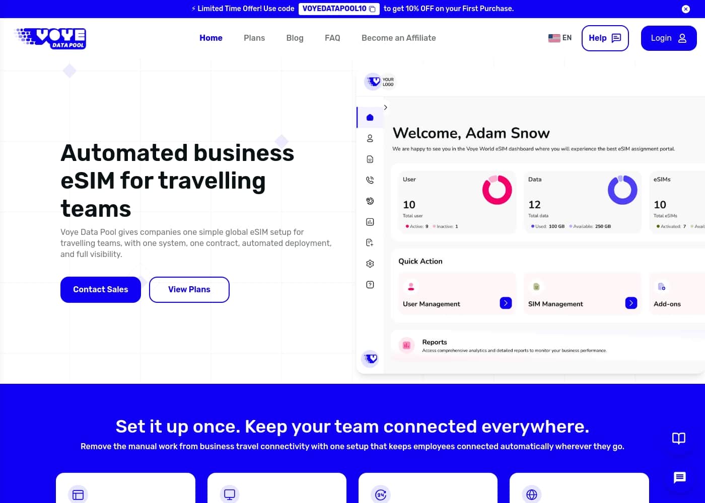 Voye Global homepage screenshot