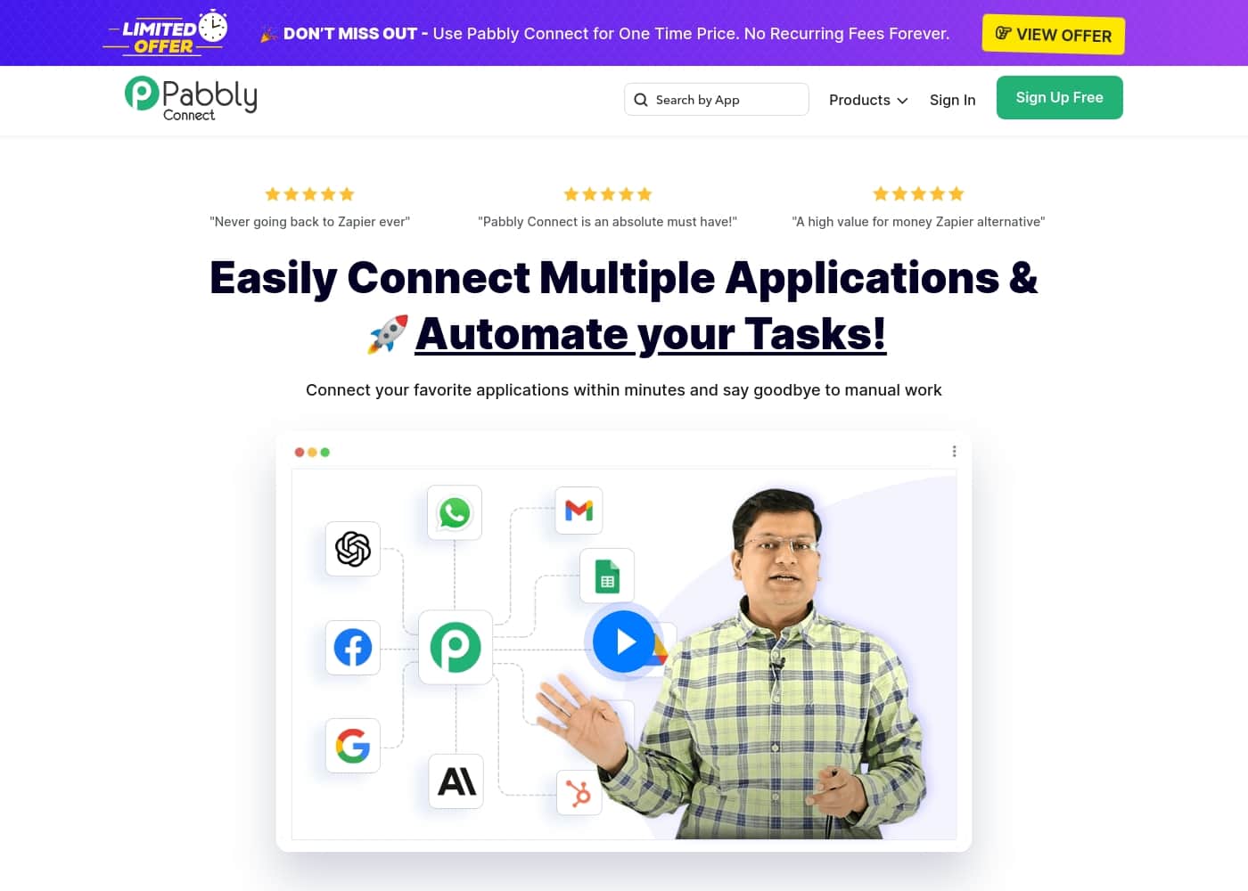 Pabbly Connect homepage screenshot