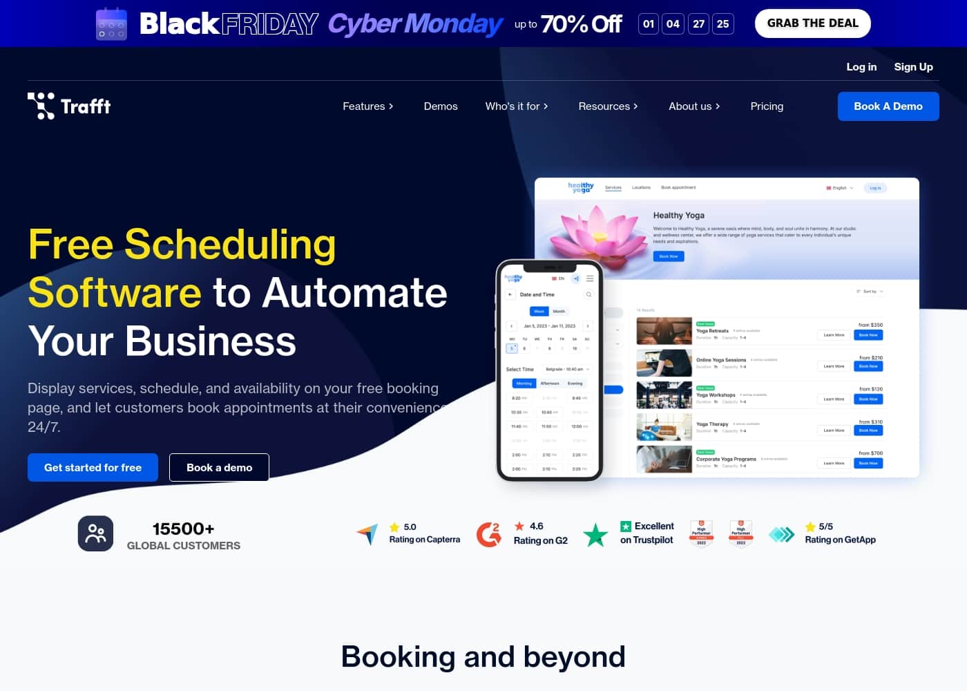 Trafft homepage screenshot
