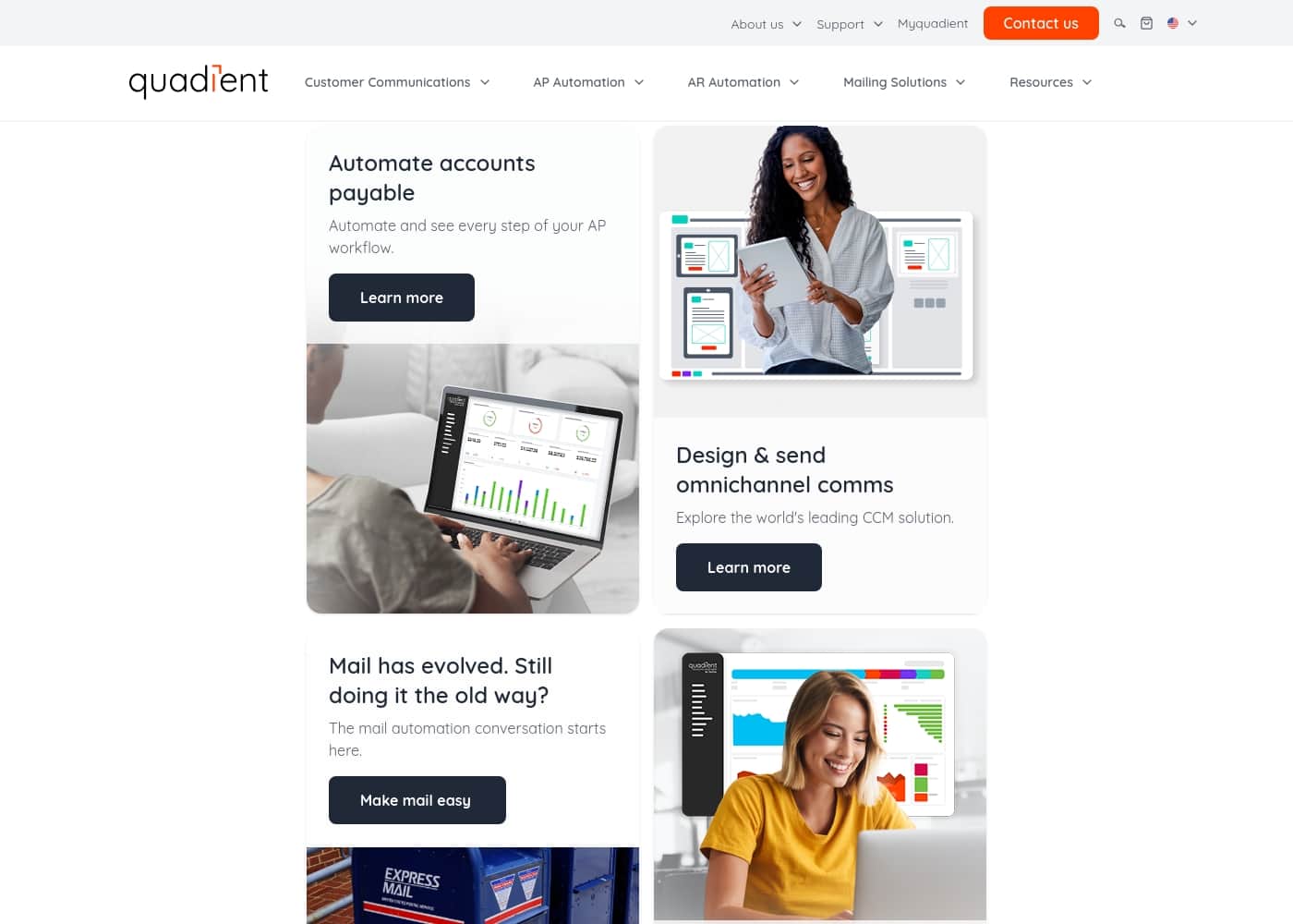Quadient homepage screenshot