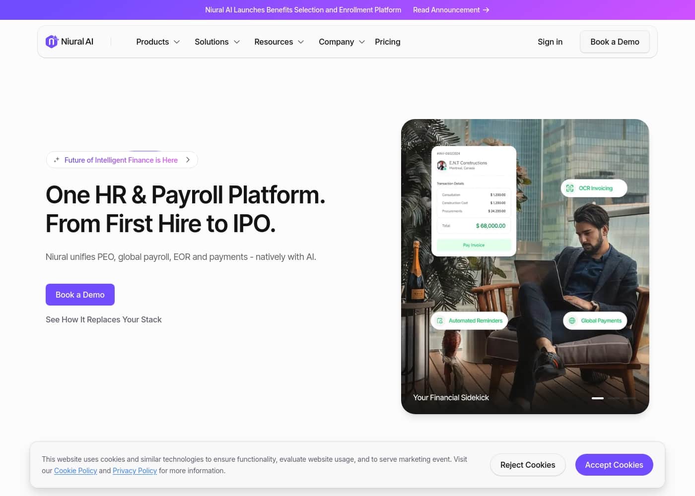 Niural AI homepage screenshot