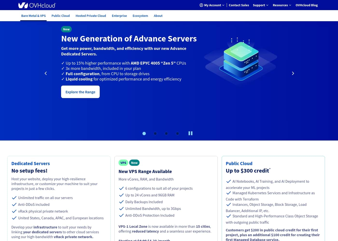 OVHcloud homepage screenshot