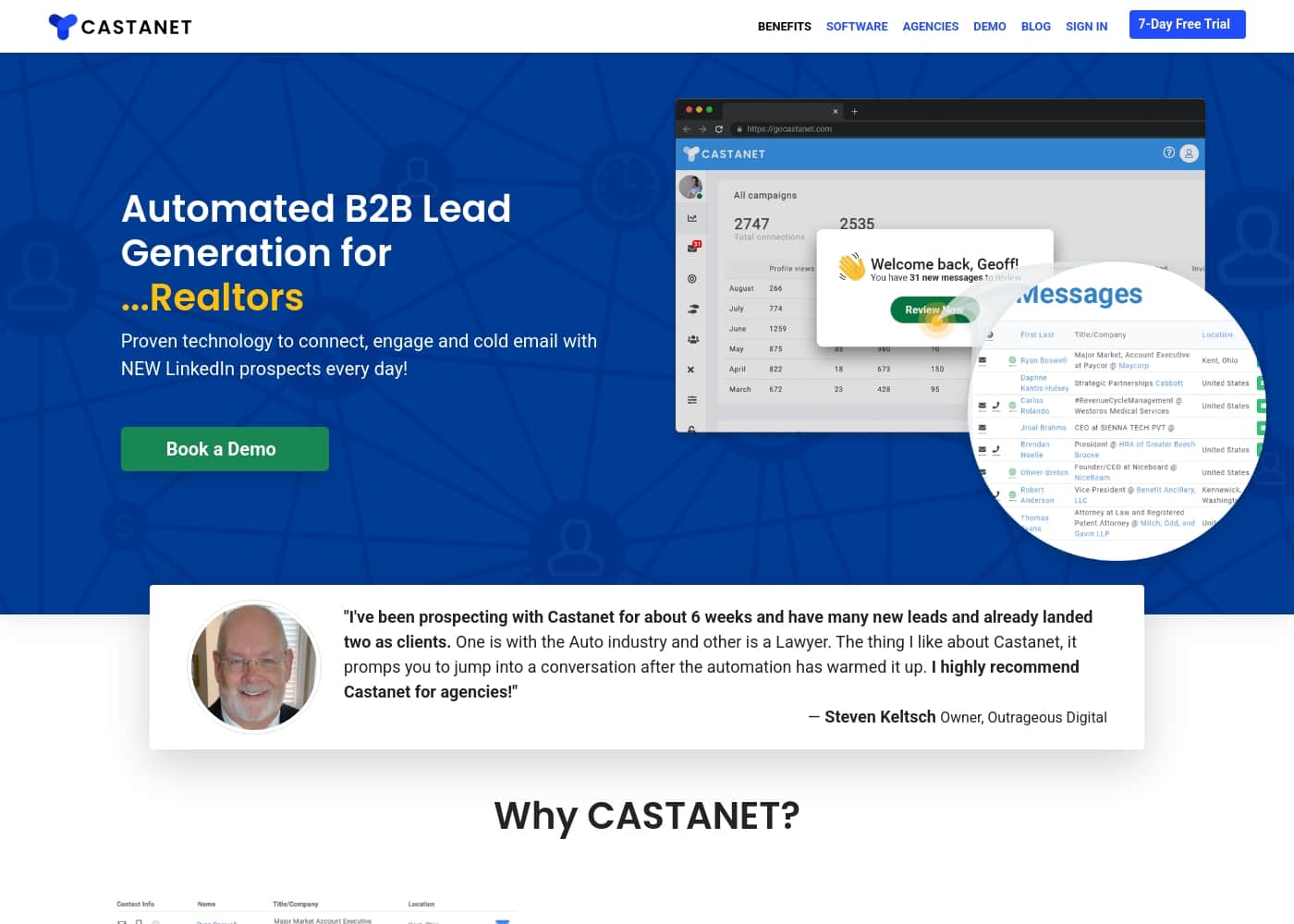 CASTANET homepage screenshot