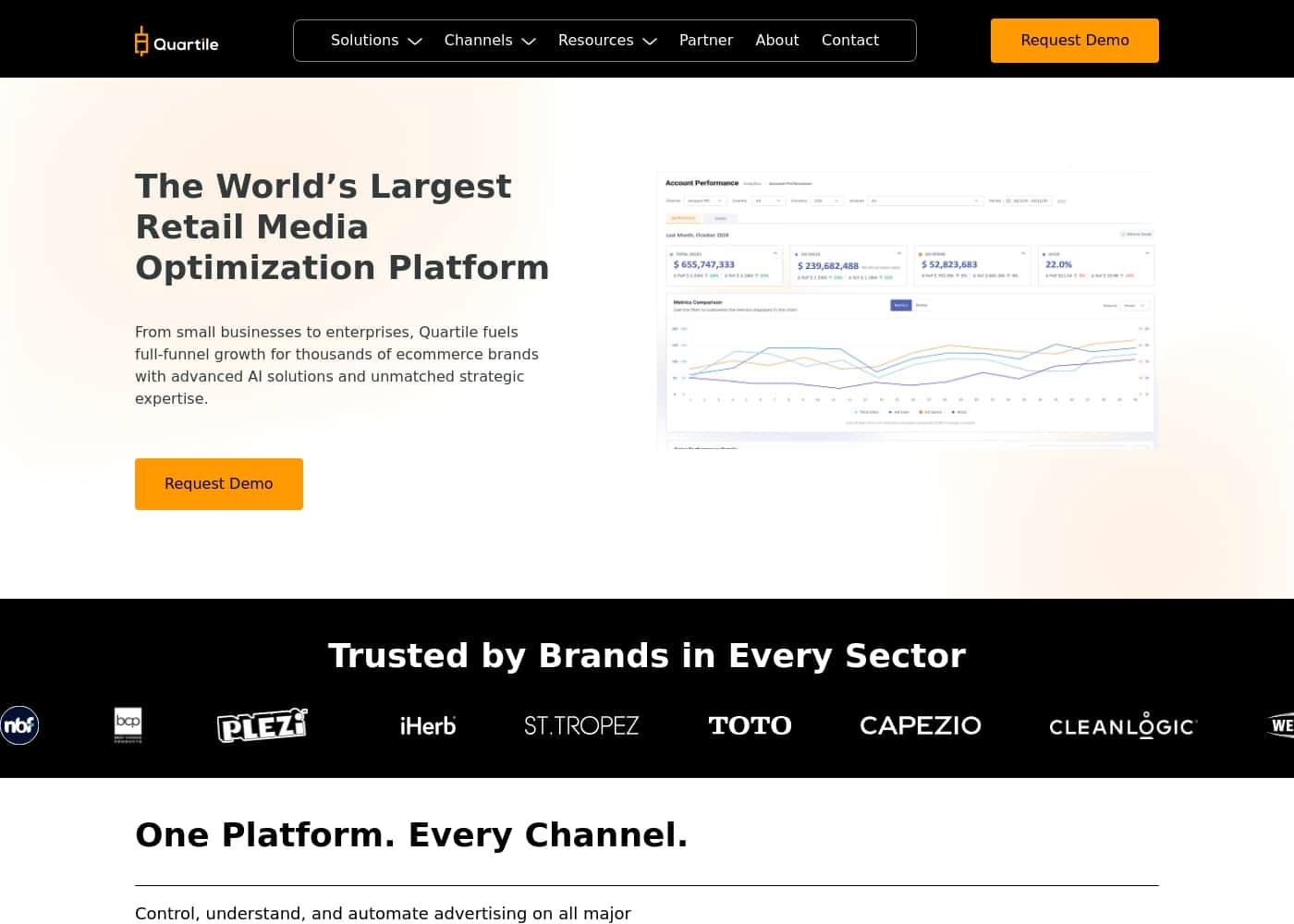 Quartile homepage screenshot