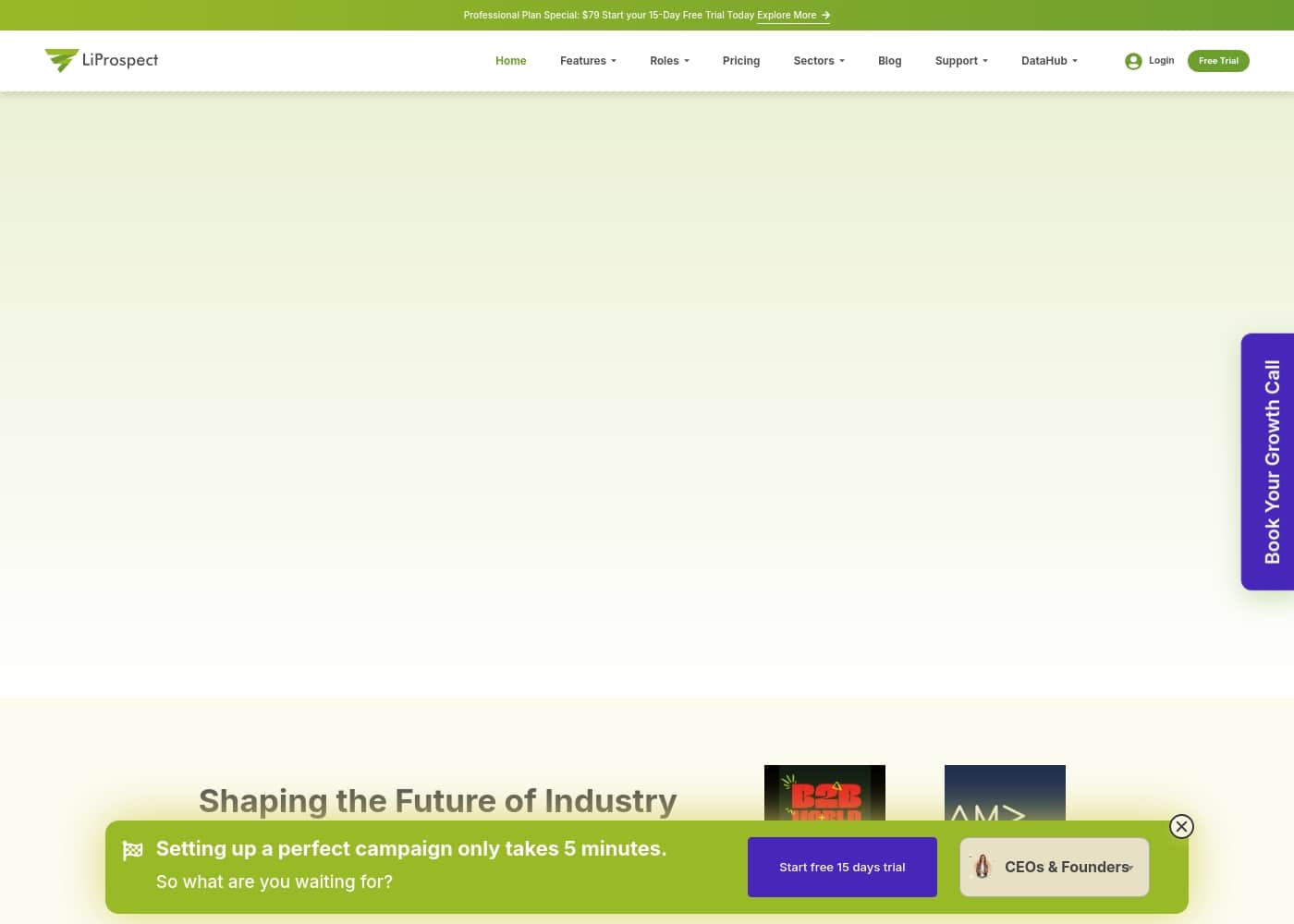 LiProspect homepage screenshot