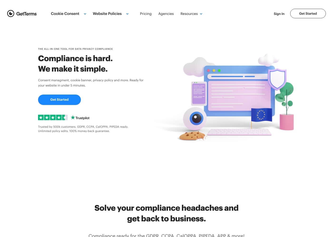 GetTerms homepage screenshot