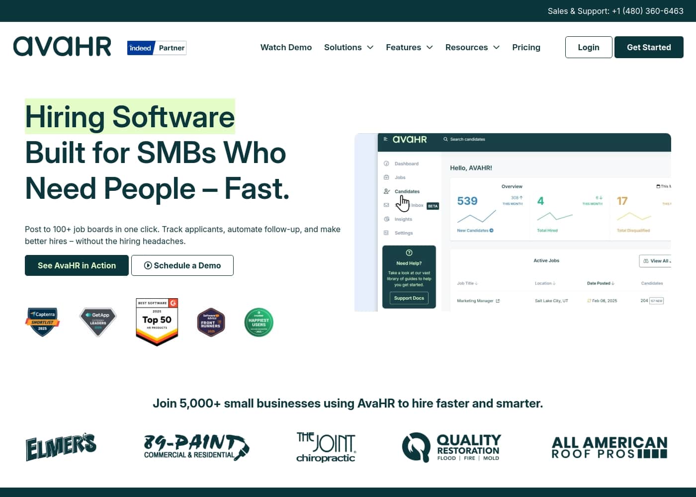 VIVA HR homepage screenshot