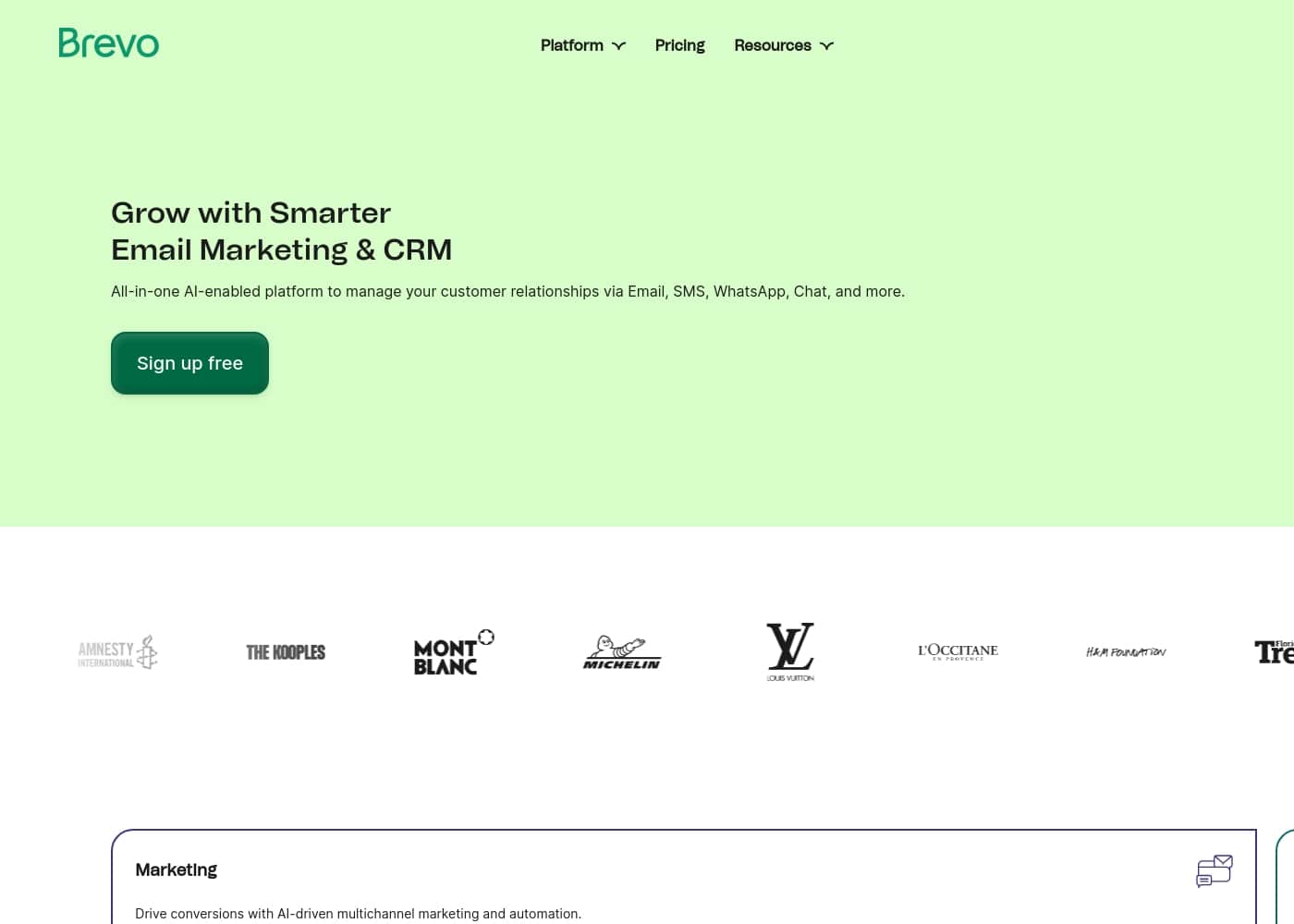 Brevo homepage screenshot