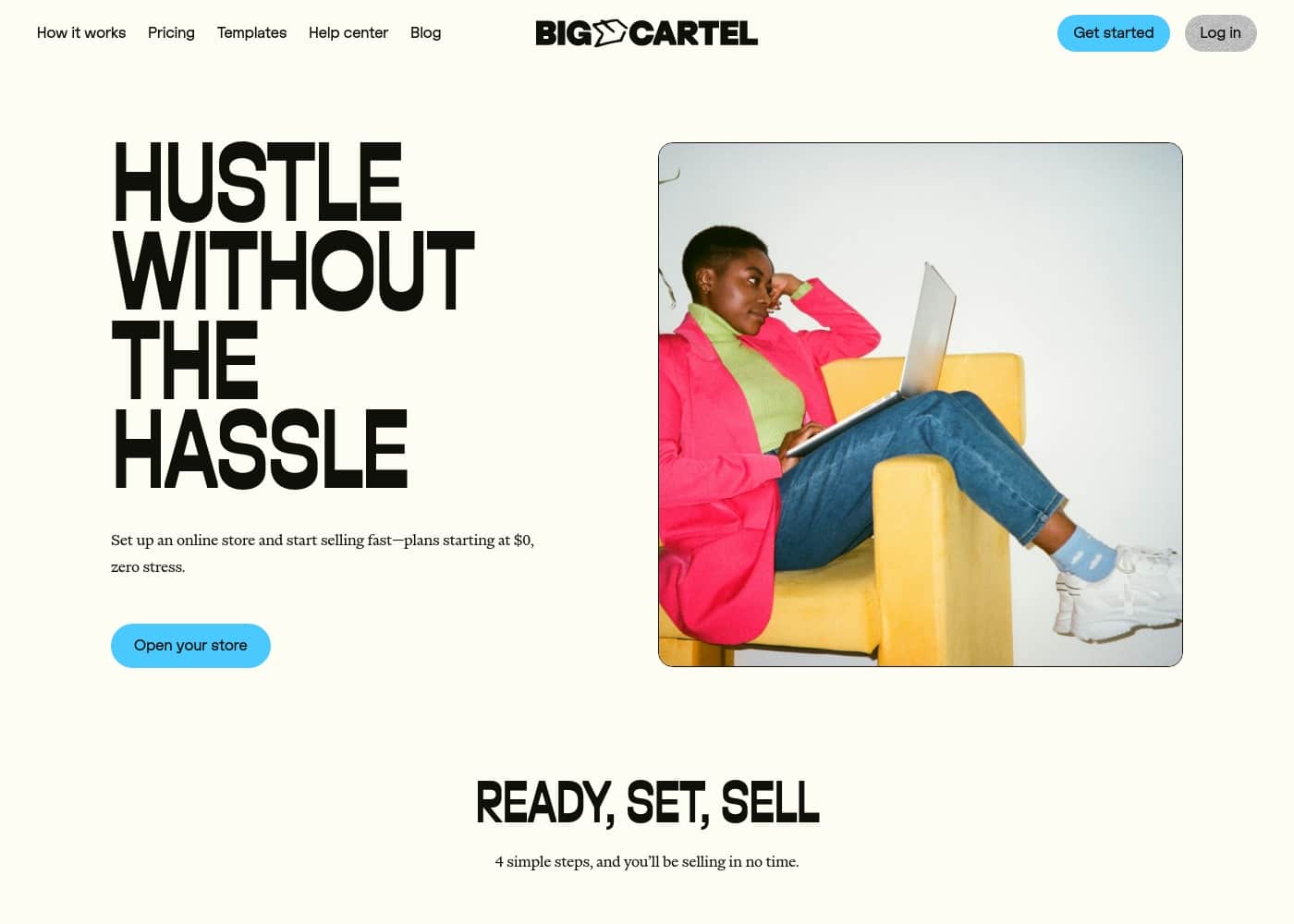 Big Cartel homepage screenshot
