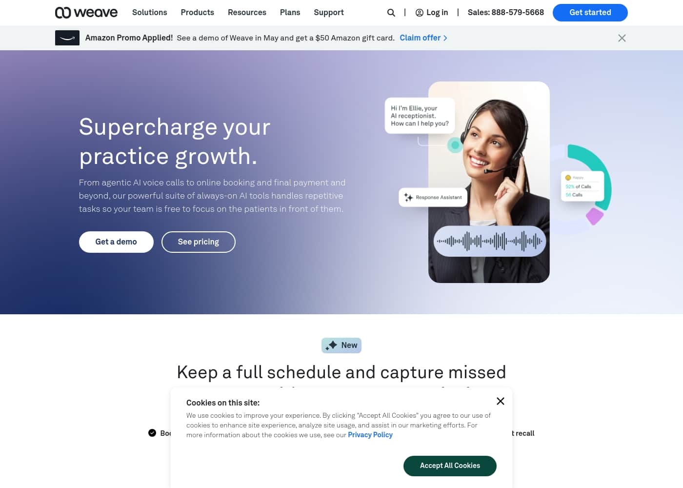 Weave Communications Inc. homepage screenshot