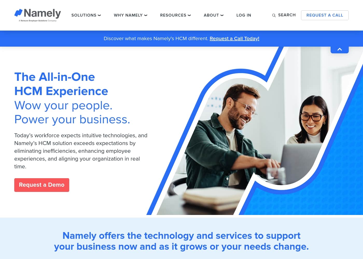 Namely homepage screenshot