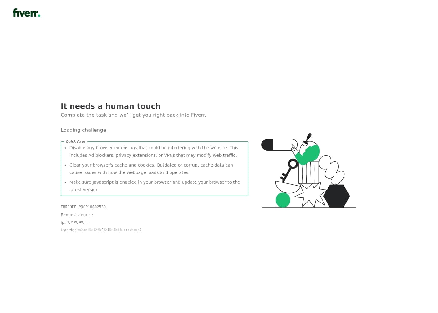 Fiverr homepage screenshot